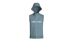Men Sleeveless Hooded Jacket 3D model