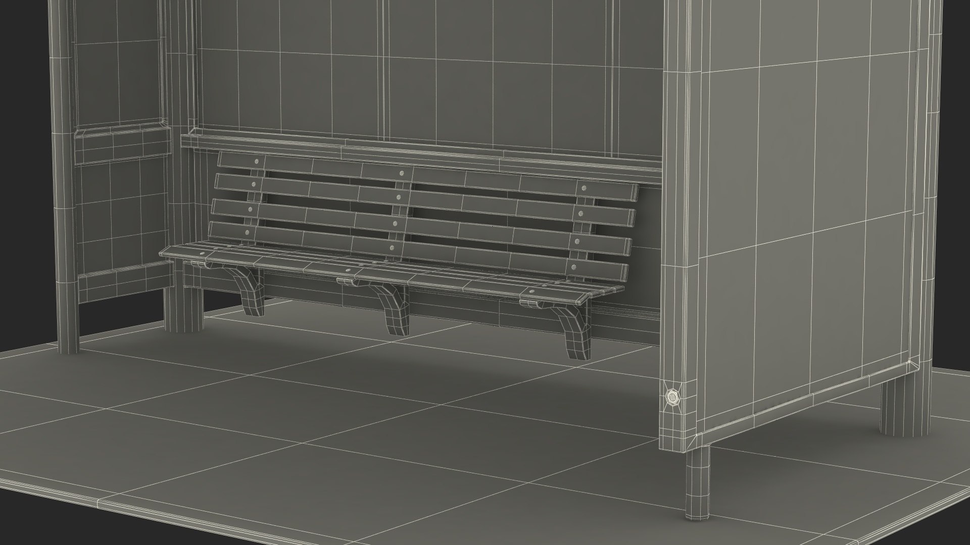 3D model Bus Stop with Billboard White New - TurboSquid 2174287