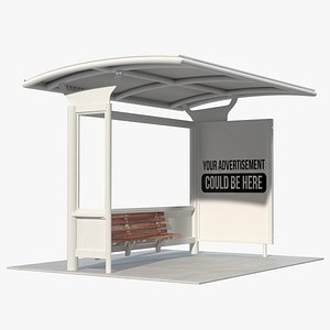 Bus Stop with Billboard White New