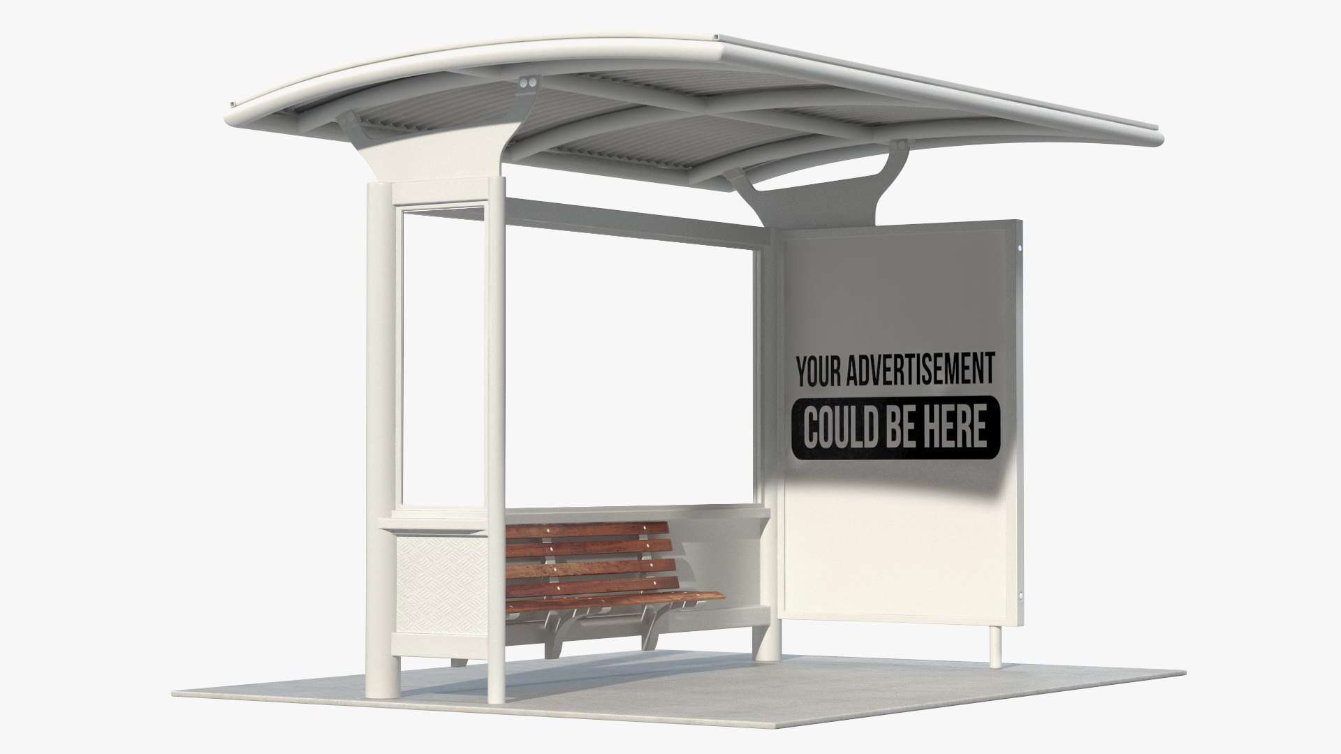 Bus Stop with Billboard White New 3D model preview