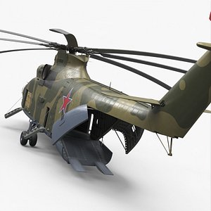 Russian Military Heavy Helicopter Mi-26 Rigged for Cinema 4D model