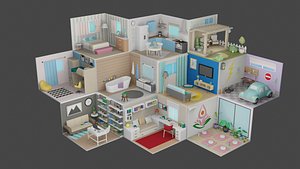 Low Poly Rooms Interior 2