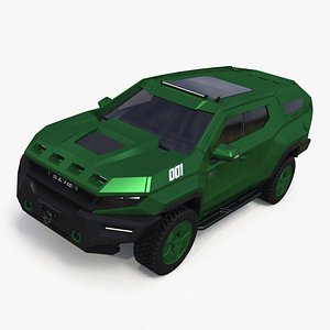 Green Rezvani Armored SUV Simplified