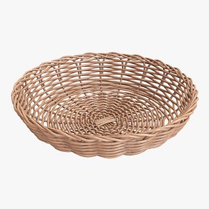 wicker basket brown 3D model