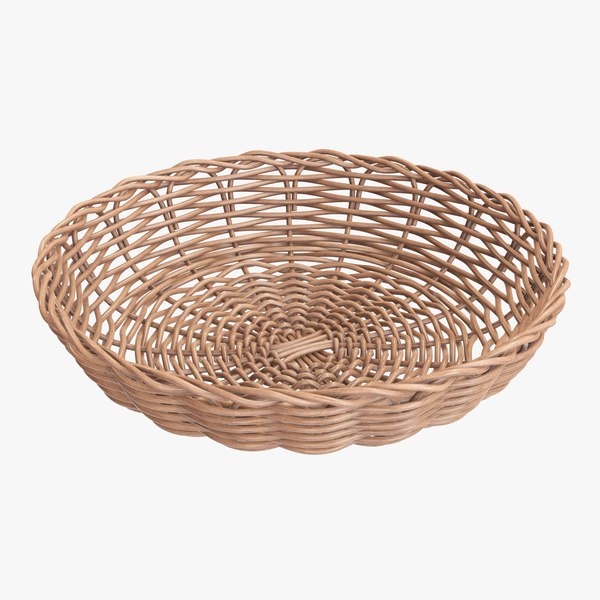 wicker basket brown 3D model