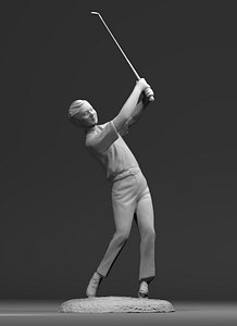 Male golfer statue
