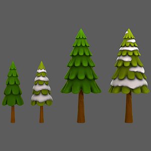 Trees Cartoon V21 3D model
