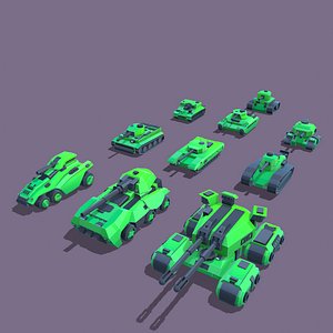 stylized tanks pack 3D
