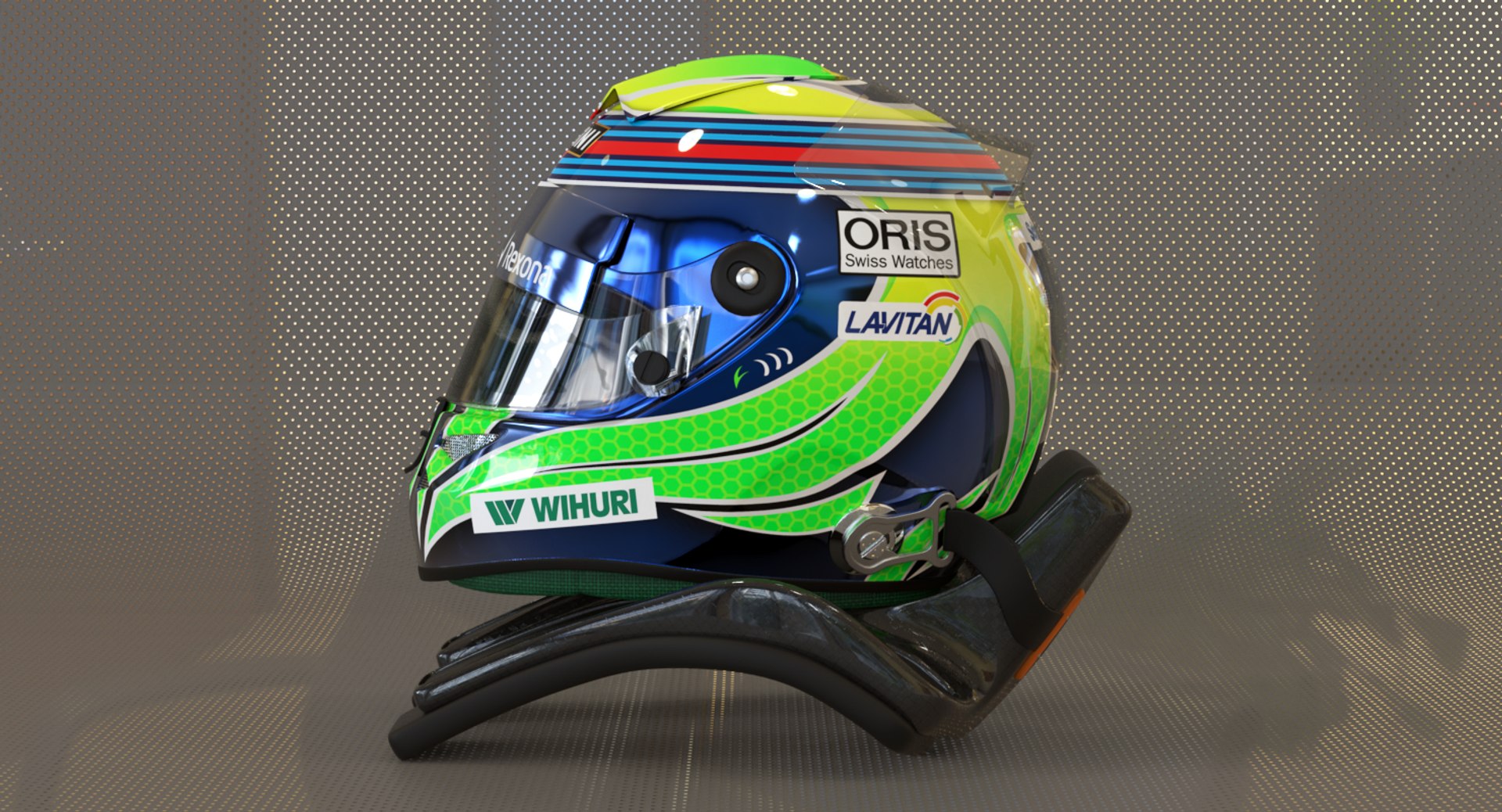 Felipe Massa 2015 style Racing capacete Modelo 3D TurboSquid 999924