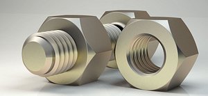 3D model bolt nut original sizes