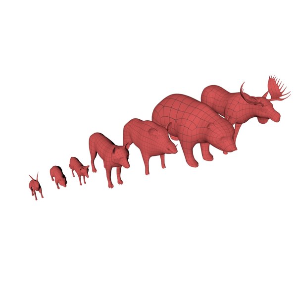 african animals base mesh 3d obj