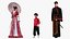 Rigged Traditional Style Chinese Man Woman and Boy Collection for Cinema 4D