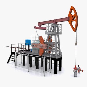 oil pump jack 3d model