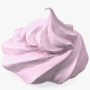3D Ice Cream Cone Meringue Cookie Pink