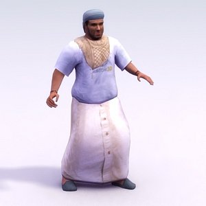 arab civilian dishdasha 3d model