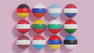 Flag Volleyball Ball Collection 1 3D model