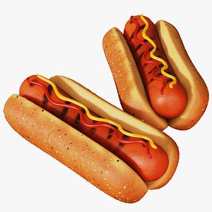 3D Stylized Hot Dogs - Blender