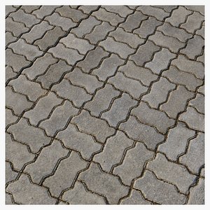 Zig-zag grey paving stone material  08
