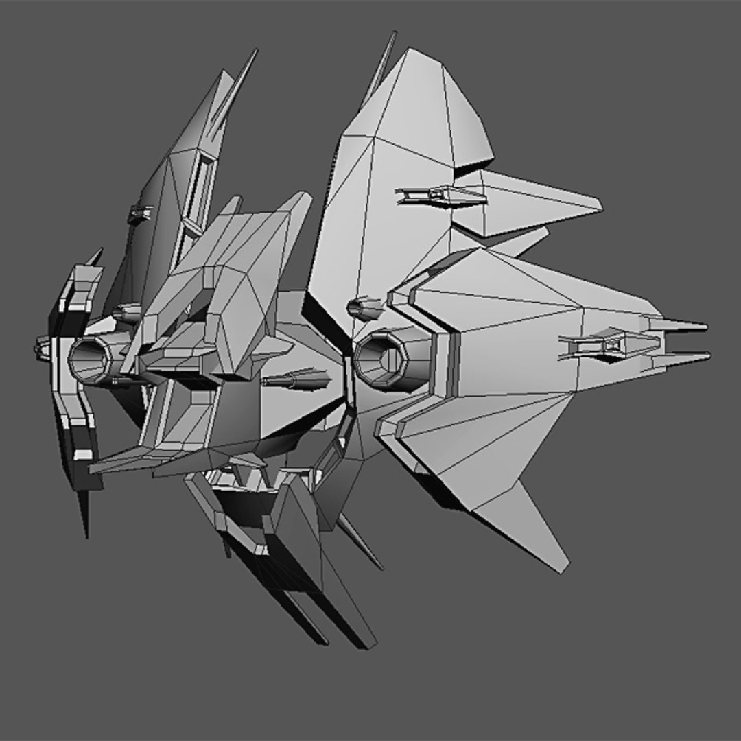 3d Alien Fighter Polys Model