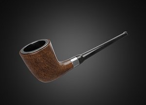 Vintage wooden tobacco pipe smoking