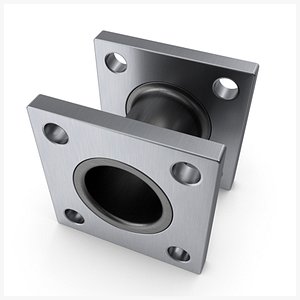 3D model Double Square Flange Steel PBR