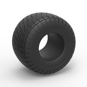 Diecast Monster Jam tire 33 Scale 1 to 25 3D