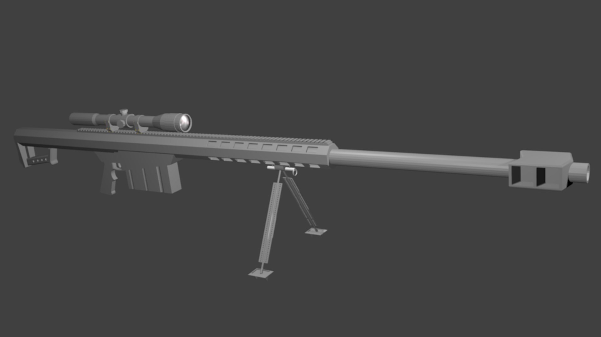 Free Barrett M82 Sniper Rifle 3d Model