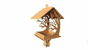 Bird feeder made of plywood 3D model