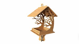 Bird feeder made of plywood