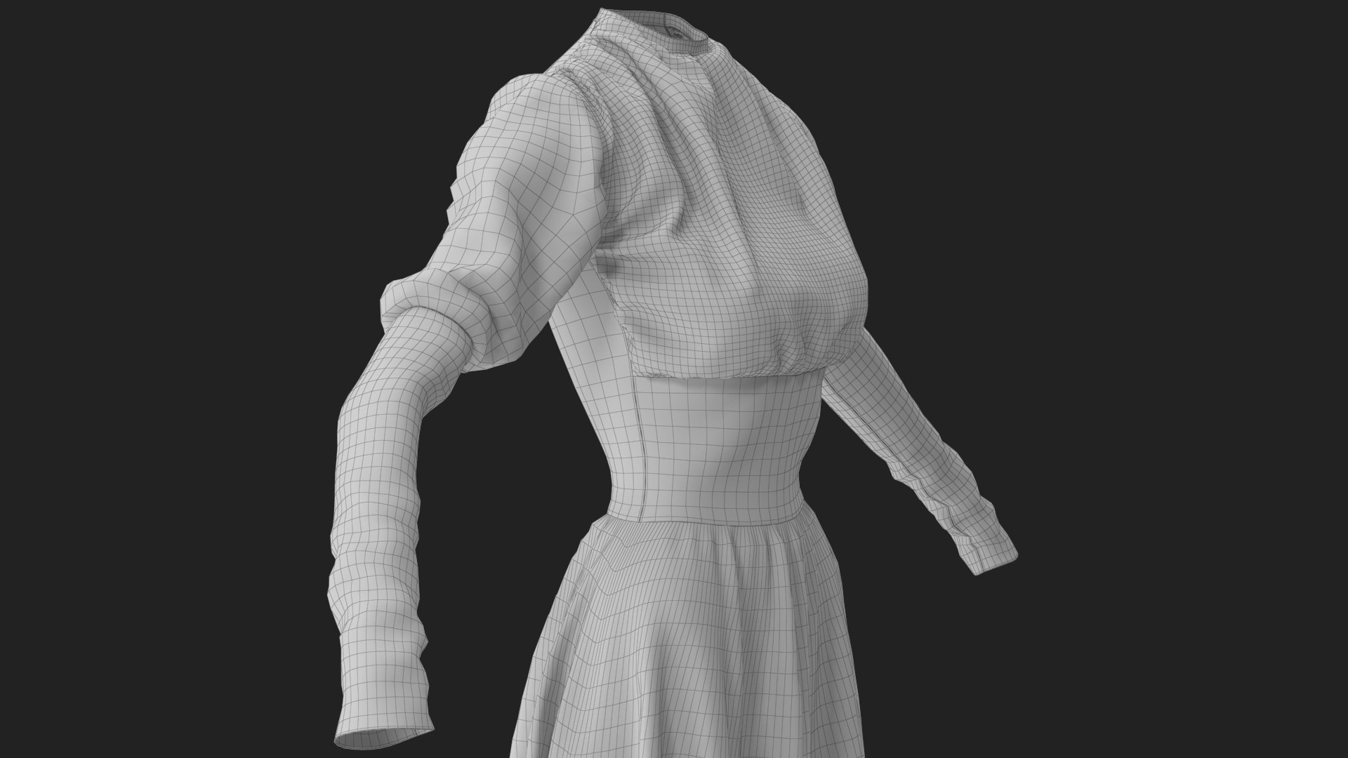 Dress 3D model https://p.turbosquid.com/ts-thumb/6r/zvYbwS/Wf/wireframe_07/jpg/1693289962/1920x1080/fit_q87/3931fd72d349c16ec027ad30ec6f01c440cdb465/wireframe_07.jpg