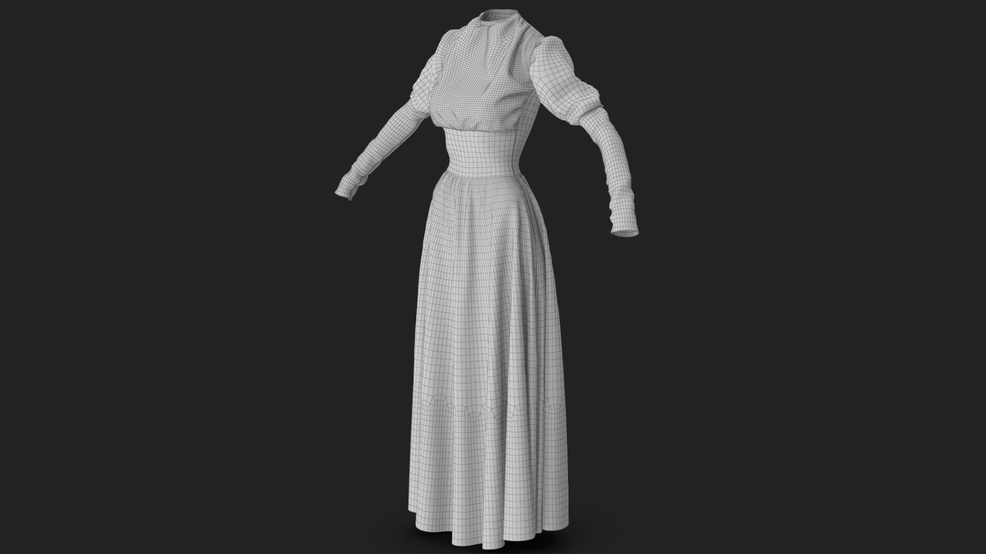 Dress 3D model https://p.turbosquid.com/ts-thumb/6r/zvYbwS/nx/wireframe_02/jpg/1693289894/1920x1080/fit_q87/79406382c9cccb5093af229985b25ab1c7591140/wireframe_02.jpg