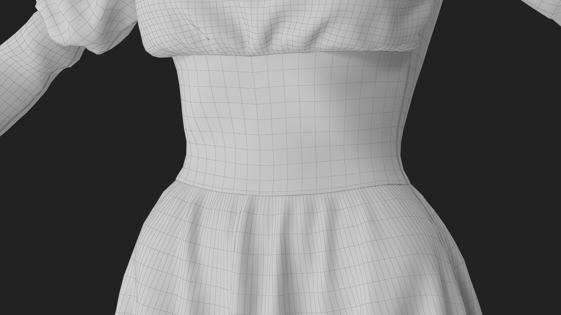 Dress 3D model https://p.turbosquid.com/ts-thumb/6r/zvYbwS/ov/wireframe_11/jpg/1693289972/1920x1080/fit_q87/10a0f05fe5ed376fe41fbf26235997623f161645/wireframe_11.jpg