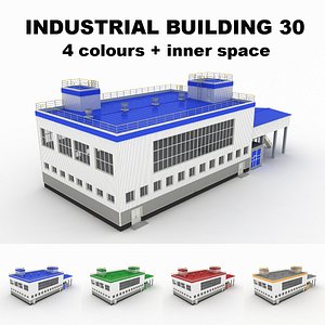 3d model medium industrial building 30