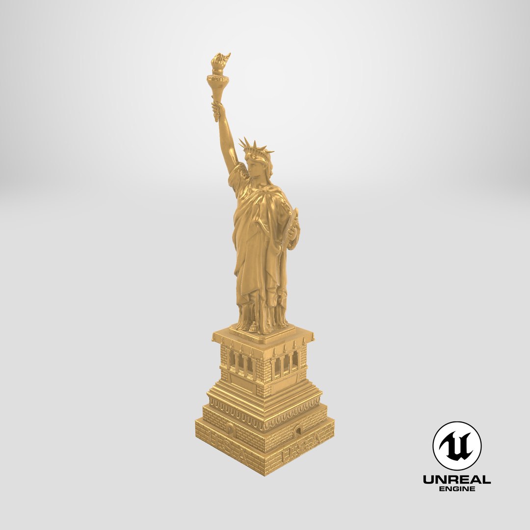 Golden Statue of Liberty Statuette 3D https://p.turbosquid.com/ts-thumb/6s/74CQvy/pf/stemcell_unreal_render/png/1743757000/1920x1080/fit_q87/f438bb4cb3928200641ec83d6f413a7bbd4f1d83/stemcell_unreal_render.jpg