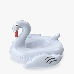 3D white swan pool float