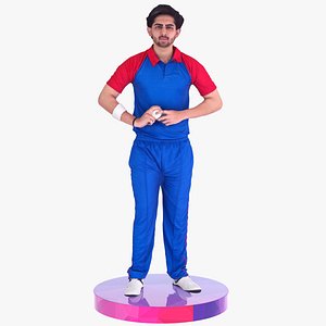 3D Cricket Bowler indian man