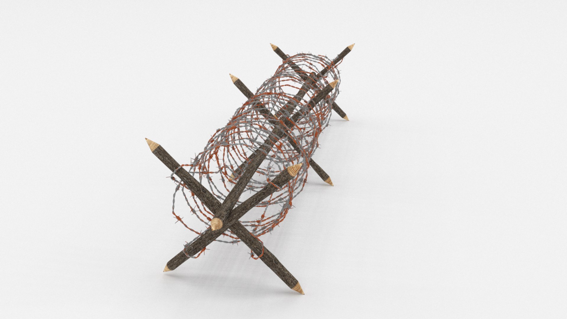 3D Model Barbed Wire Obstacle TurboSquid 1155056