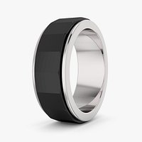 Simple Spinning Ring Silver And Black Rhodium