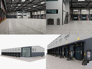 3D warehouse Logistic 17 interior and exterior 3D model