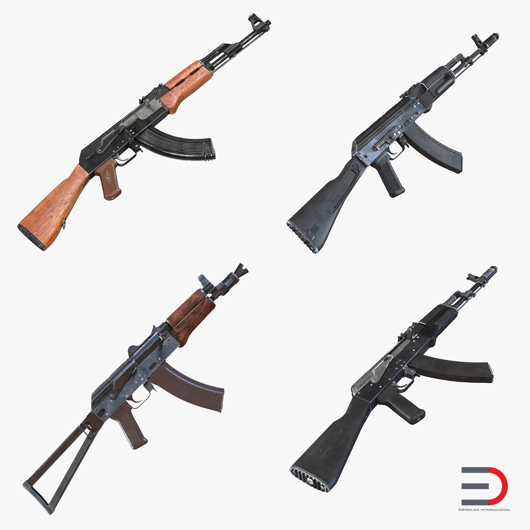 Assault Rifle AK 3D Models Collection 3D model preview