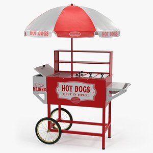 hot dog vending cart 3D model