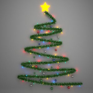 3D christmas tree wall