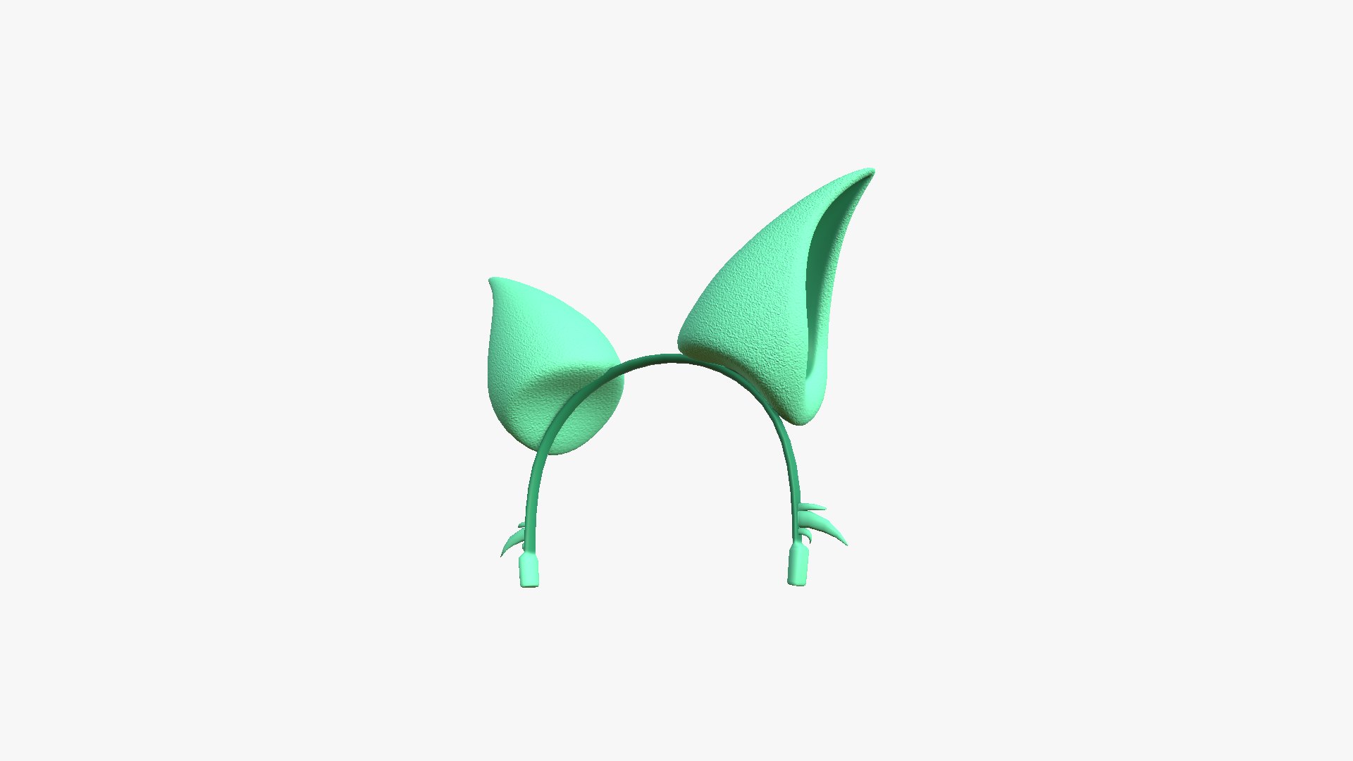 Furry Ears Tiara F07 Green - Headband Character Design 3D model ...