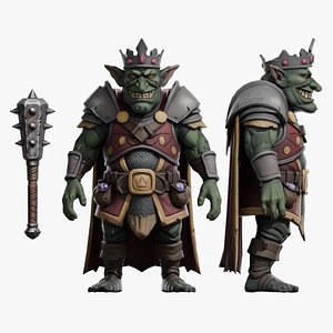 Stylized Goblin Character - King low-poly 3d model 3D