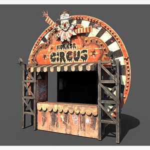 old horror circus stand 3D