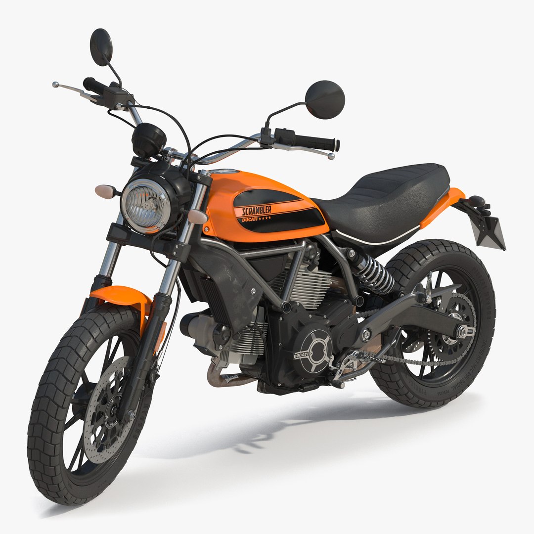 Ducati Scrambler Sixty2 Rigged 3D Model 3D model preview
