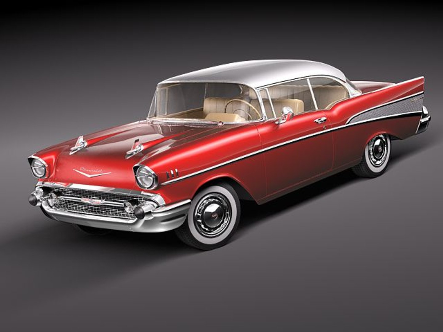 シボレーベルエア1957年ハードトップクーペ3Dモデル