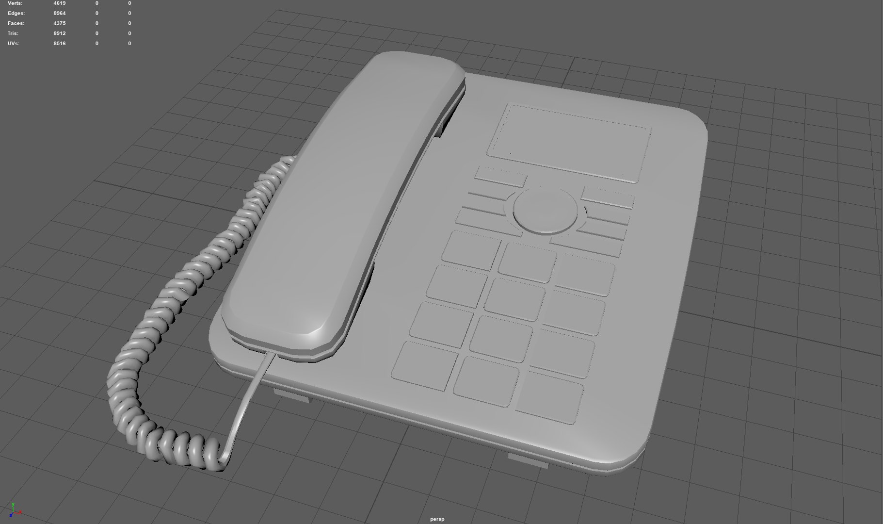 3D Landline Phone With Cable Model TurboSquid 1832357
