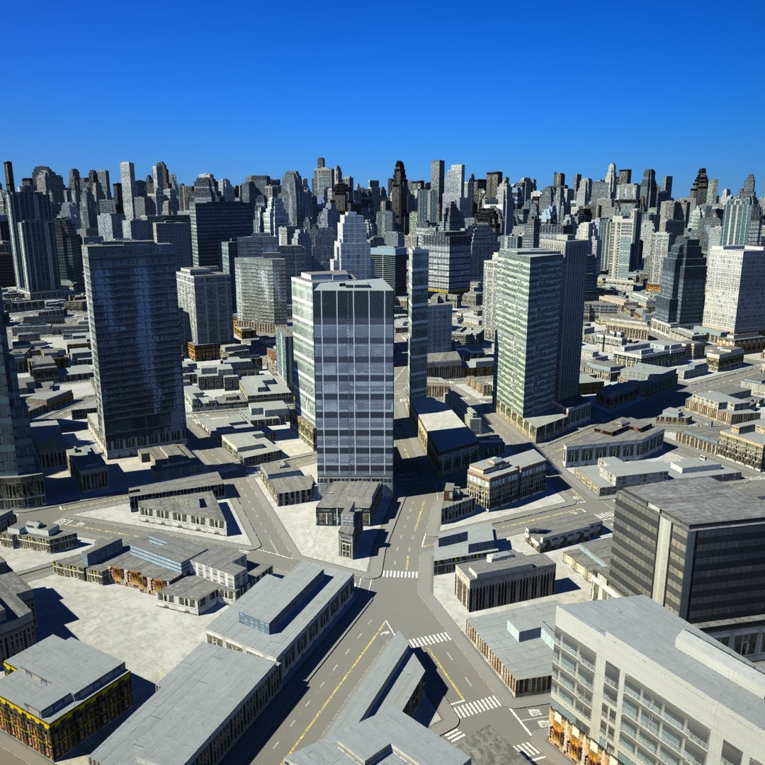 3d Cityscape Scene Highrise Model