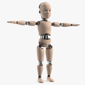 3D model Humanoid Cyborg Child T-Pose